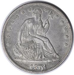 1861 Liberty Seated Half Dollar Ef Non Certifié #244