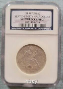 1861 O Seated Liberty Half Dollar Ss Republic Ngc Authentic Shipwreck Coin