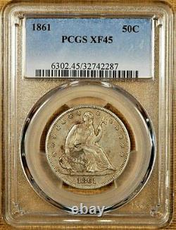 1861 Pcgs Xf45 Assis Demi-dollar