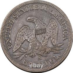 1861-S Demi-dollar assis Détails XF de choix Bel attrait visuel Belle frappe
