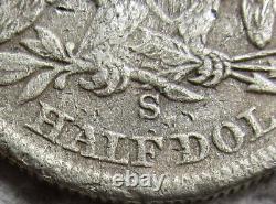 1861-S Demi-dollar assis Liberty Rare Key Civil War Date Détail tranchant Endommagé