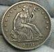 1861 Seated Liberté Demi-dollar 50 Cents, Nice Coin, Livraison Gratuite. (9531)