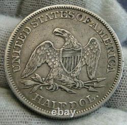 1861 Seated Liberté Demi-dollar 50 Cents, Nice Coin, Livraison Gratuite. (9531)