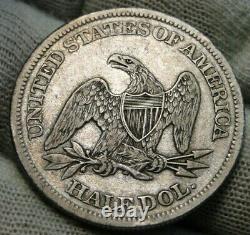1861 Seated Liberty Half Dollar 50c Nice Coin, Livraison Gratuite 505