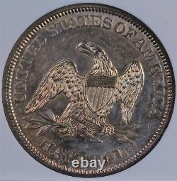 1861 Seated Liberty Half Small White Anacs Au 55 Shimmering White Gold Superposition