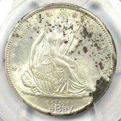 1861-o Assis Liberté Demi-dollar 50c Coin Pcgs Ongecirculeerd Détails Unc (ms)