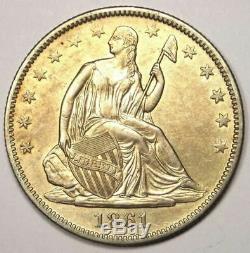 1861-o Assis Liberté Demi-dollar 50c Wb-103 De Sharp Détails De L'ua Rare