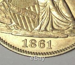 1861-o Assis Liberté Demi-dollar 50c Wb-103 De Sharp Détails De L'ua Rare