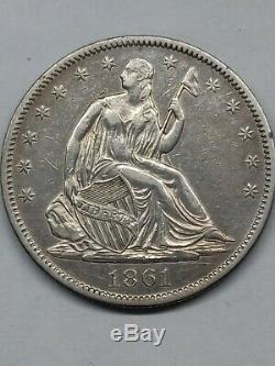1861-o Assis Liberté Demi-dollar Au Détails