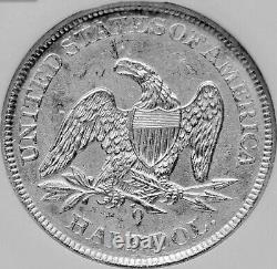 1861-o Demi-dollar en argent assis sur la Liberté Ss Republic (csa W-11) Non circulé