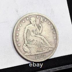 1861-o Liberty Assise Demi-dollar Vf Détails (#35935)