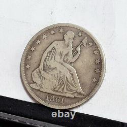 1861-o Liberty Assise Demi-dollar Vf Détails (#35935)