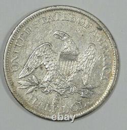 1861-o Liberty Assised Argent Demi-dollar Almost Uncirculated Sea Salvaged