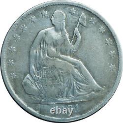 1861-o Seated Liberty Demi-dollars Fine Condition, Date D'effraction
