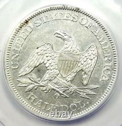 1861-o Seated Liberty Half Dollar 50c Certifié Anacs Au50 Detail Rare Coin