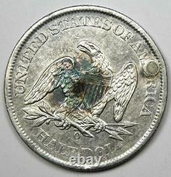 1861-o Seated Liberty Half Dollar 50c Xf Détail (branché) Pièce De Monnaie De Guerre Civile