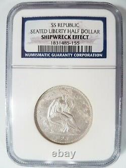 1861-o Seated Liberty Half Dollar Ss Republic Ngc Épave Sunken Treasure Coin
