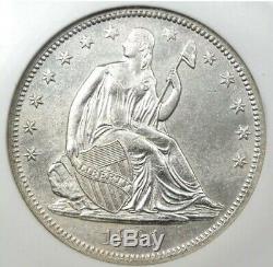 1861-o W-11 Confédéré Avers Dollar Assis Demi, Ngc Au. Épave Du Navire De La Guerre Civile