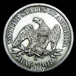 1861-s Seated Liberty Demi-dollar Argent Détails Stupéfiant Type De Pièce - #bb201