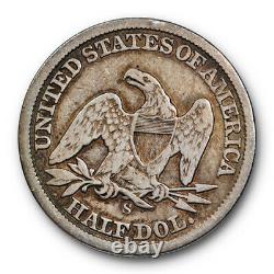 1862 S Seated Liberty Half Dollar Fine To Very Fine San Toned Original