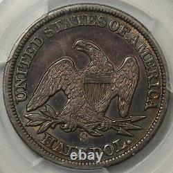 1862-s Seated Liberty Demi-dollar Pcgs Xf-45 Colorful Toning