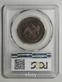 1862-s Seated Liberty Demi-dollar Pcgs Xf-45 Colorful Toning