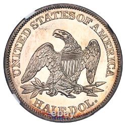 1863 50c Ngc Pr 63+ CIVIL War Era Preuve Liberté Assise Demi-dollar