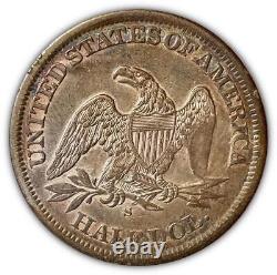 1863-S Demi-dollar Seated Liberty presque non circulé AU, pièce endommagée #2717