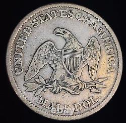 1863 S Demi-dollar assis de la Liberté 50C DATE DE LA GUERRE CIVILE Pièce américaine en argent 90% CC18656