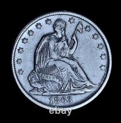 1863-s Demi-dollar à l'effigie de la Liberté assise ! En condition exemplaire