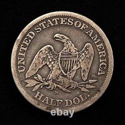 1864-S 50c Demi-dollar assis de liberté Date clé VG+ Année de la guerre civile H2499