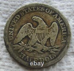 1864-S Demi-dollar à l'effigie de la Liberté assise. Date clé rare de la guerre civile. Bon / VG date complète.