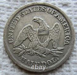 1864-S Demi-dollar à l'effigie de la Liberté assise Rare Clé Date de la Guerre Civile Liberté complète TB