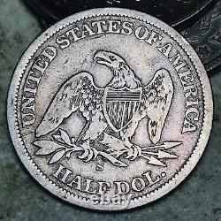1864 S Sièged Liberty Half Dollar 50c CIVIL War Date 90% Argent Us Pièce Cc16404