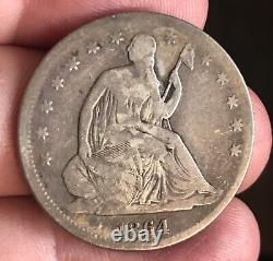 1864 Seated Liberty Demi-dollar, Date Rare