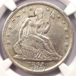 1864-s Assis Liberté Demi-dollar 50c Ngc Xf Détails Rare CIVIL War Coin