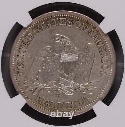 1864-s Seated Liberty Silver Demi-dollar Tough CIVIL War Date Ngc Xf-45 #1-016