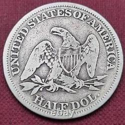 1865 Demi-dollar assis de la liberté, 50 cents, meilleure qualité VF #58227