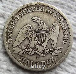 1865-S Demi-dollar assis Liberty Rare Key Civil War Date Higher Grade
