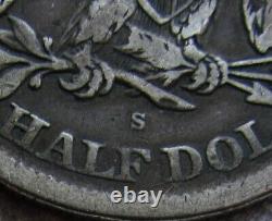 1865-S Demi-dollar en argent assis Rare Clé de la guerre civile Date S Monnaie Fine +