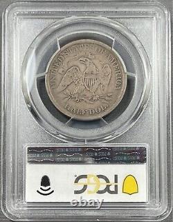 1866 Seated Liberty Demi-dollar 50c Pcgs F12 Devise Scarce Date