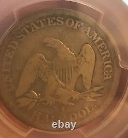 1866-s Aucune Devise Seated Liberty Demi Dollar, Pcgs Vg8, Rare