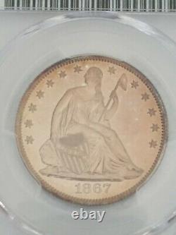 1867 Proof Seated Liberty Half Dollar Pcgs Pr63 625 Minted
