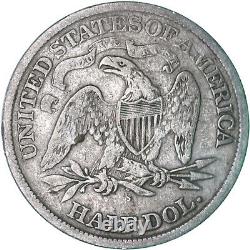 1867 S Demi-dollar assis Liberty 90% argent Très bien VF Voir les photos M510