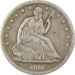 1867 S Seated Liberty Demi-dollar Vg/f Très Bon / Fine 90 % Argent 50c Type Pièce