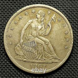 1867 S Sièges Liberté Demi-dollar Au