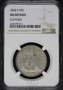1868-S Demi-dollar assis Liberté NGC Détails AU Nettoyé