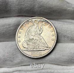 1868-p Seated Liberty Half Dollar Meilleure Date Xf Nice Eye Appeal! Choix