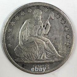 1868-s (au) Seated Liberty Half Dollar 50c 90% Silver