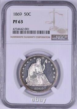 1869 50c Seated Liberty Silver Half Dollar Ngc Pf63 Looks Cameo